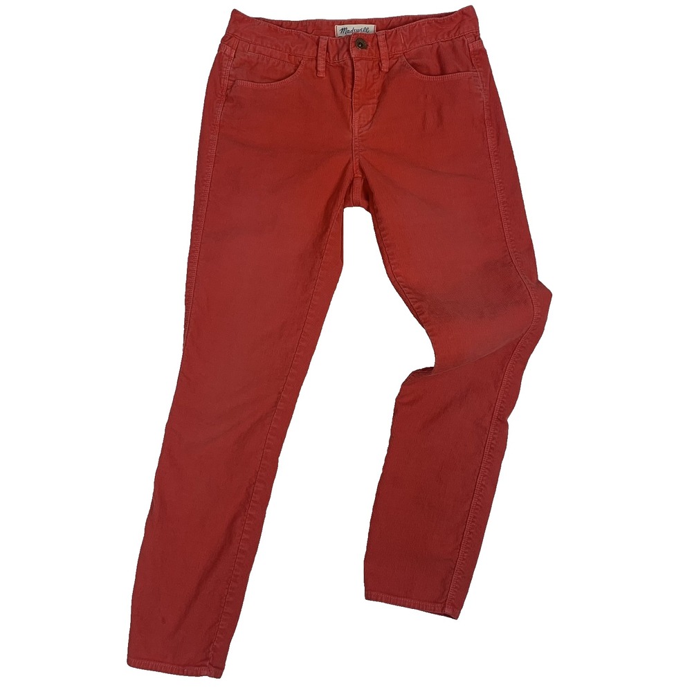 Madewell Corduroy Pants Womens 26 Coral Skinny Micro Cord 5 Pocket 98907
